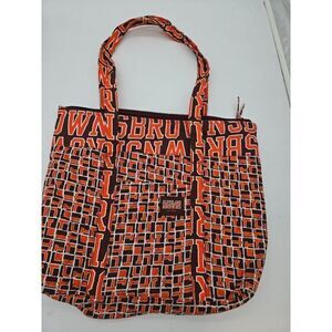 Cleveland Browns Quilted Tote Bag With Logo Design & Zipper